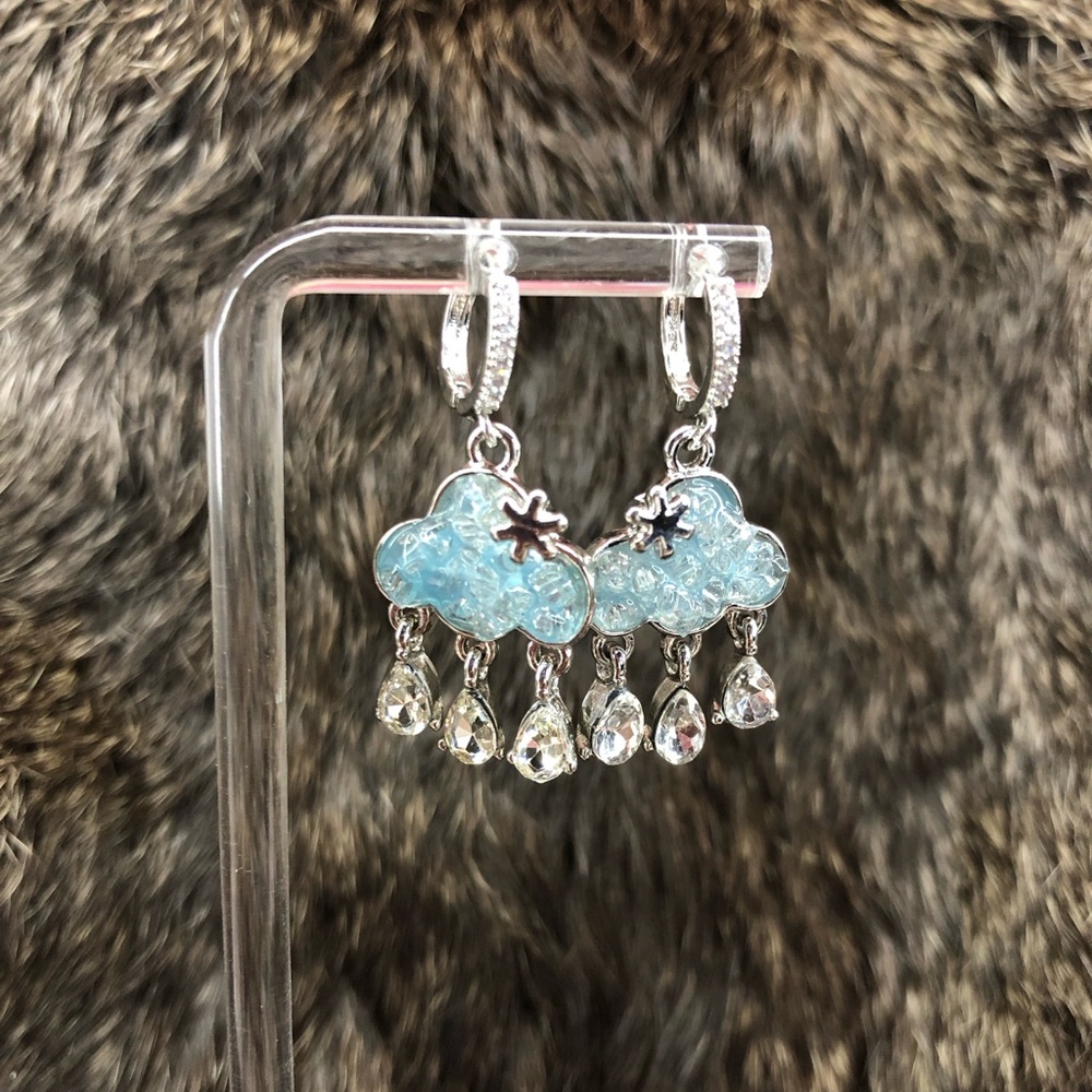 Silver and Blue Cloud Earrings